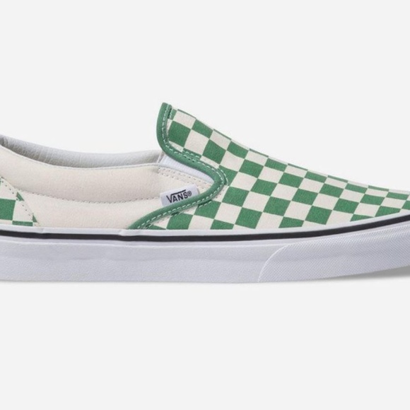 Vans Classic Slip On Checkers Womens Grass Green - Picture 3 of 8